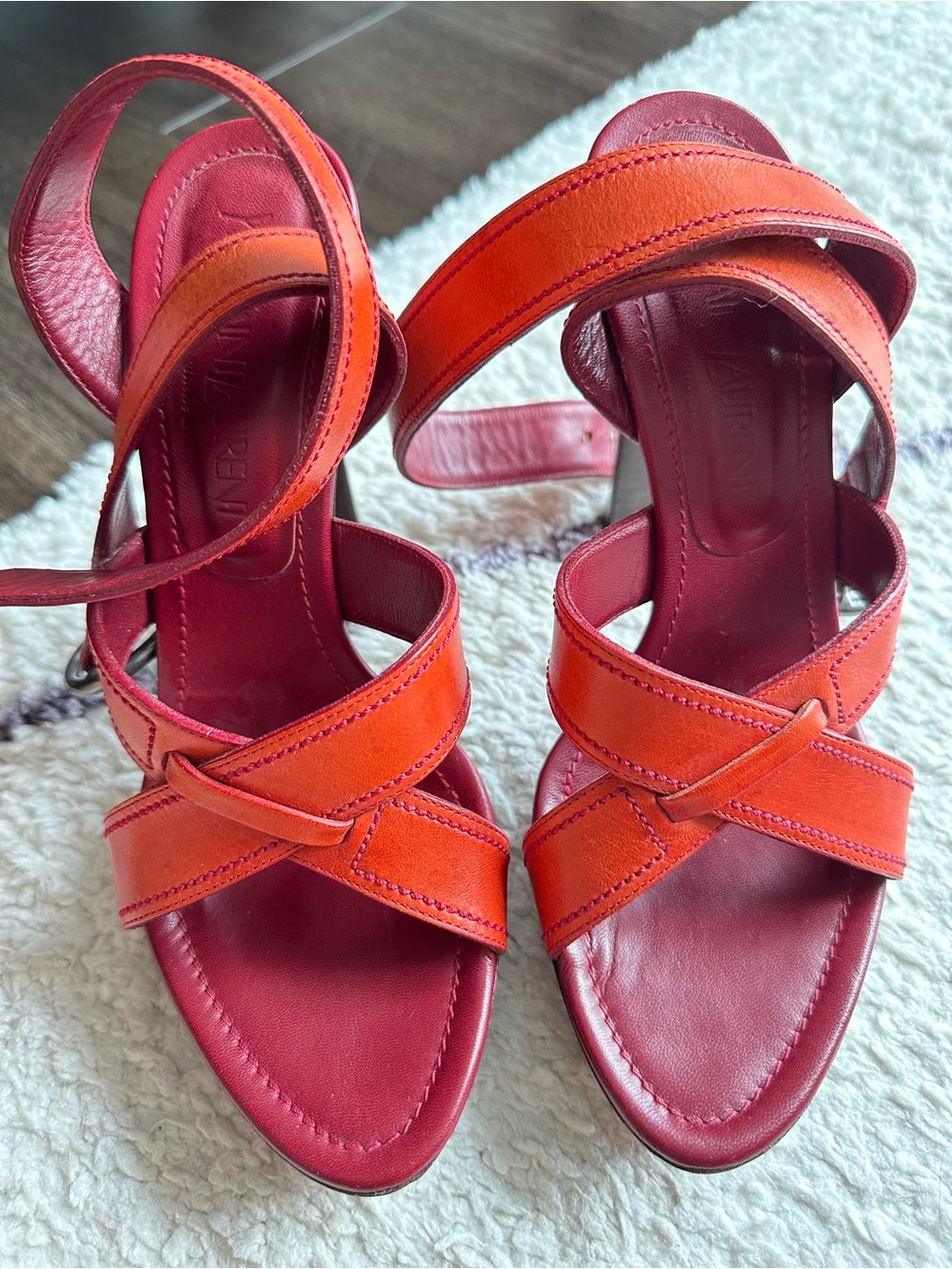 Yves Saint Laurent Rive Gauche Leather Sandals